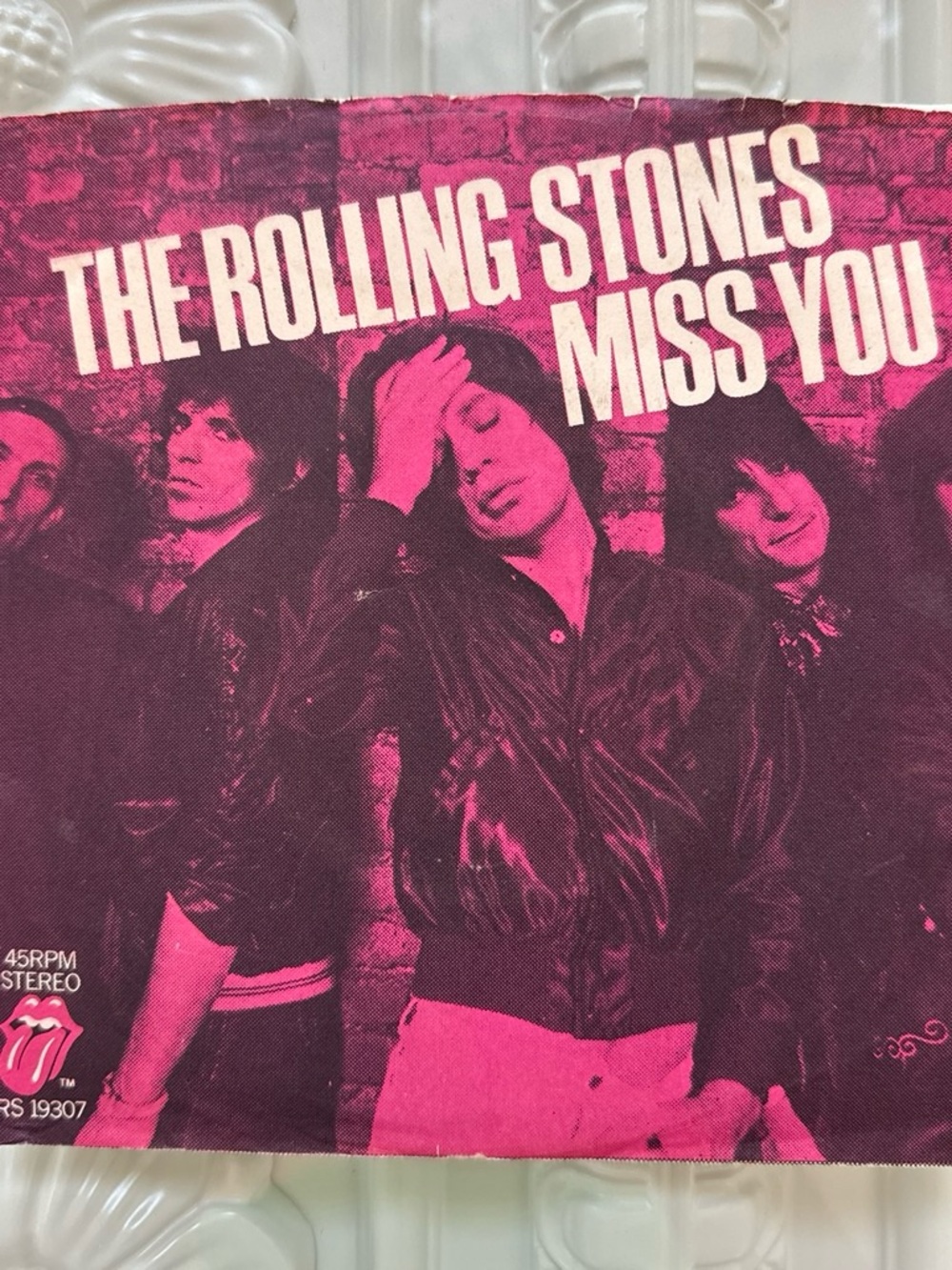 The Rolling Stones Pink and Black 'Miss You' Cover Art